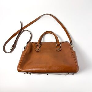 Patricia Nash Heritage Collection Brown Leather Skye Satchel Crossbody Bag